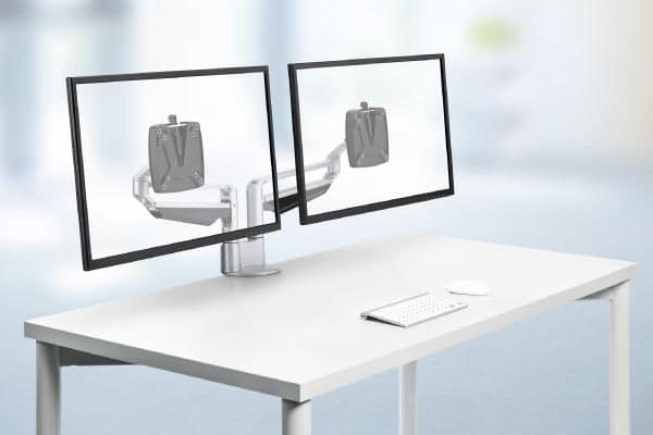 ecran-double-bras-articule-novus vente d'accessoires de bureau